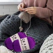 Soft Milks Cottons Yarn 5 Strands for Hand Knitting 50g,Worsted Handmade Thread,325m,1mm Thickness,Soft and Strong, Bright and Lustrous,Nice Materials for Making Shoes,Hats,SweatersPurple