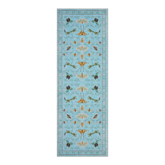 Soft Modern Area Rug for Living Room, Bedroom, Durable Home Decor Carpet, 8x10ft, Elegant Cyan
