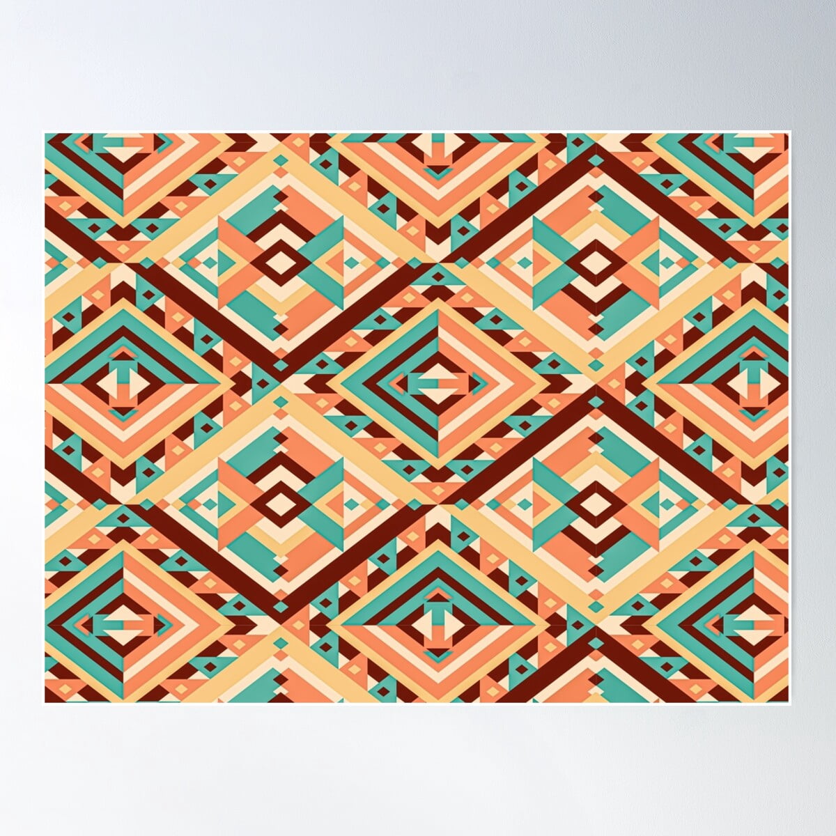 Soft Modern Triangle Color Pattern - O'Style Poster Wall Art, Modern ...