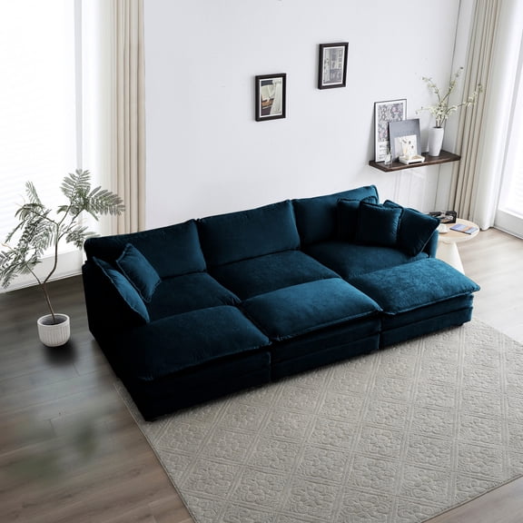 Soft Modular U - Shape Couch with Customizable Pillows / Tailor Your Comfort