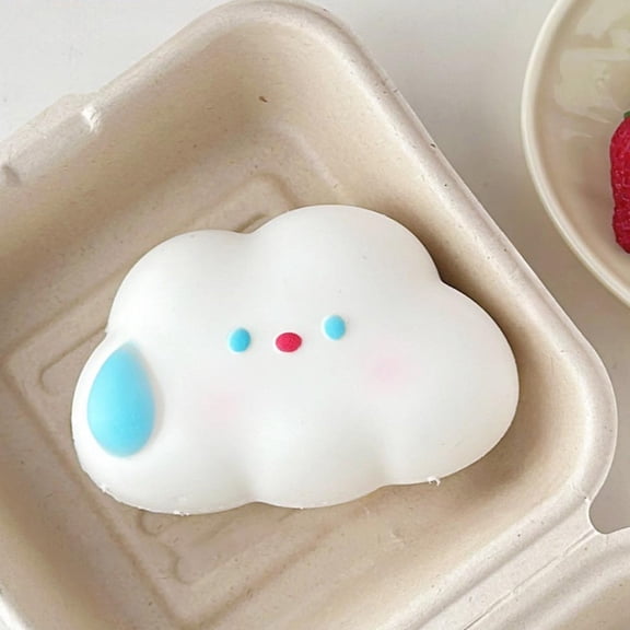 Soft and Moist Slow Rebound Cloud-shaped Fidget Decor, Elastic and Comfortable to Squeeze, Stress Relief Hand Decor for Home & Desk, Summer Party Decor, Christmas Cloud Decor, Elegant to Display, 1pc