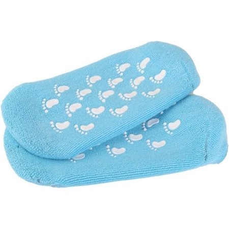 Soft Moisturizing Socks Spa Moisture Socks Soften Silicone Socks Moisturize Dry Cracked Skins and Softens Feet (Blue)