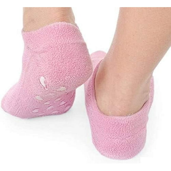 Soft Moisturizing Socks Spa Moisture Socks Soften Silicone Socks Moisturize Dry Cracked Skins and Softens Feet (Pink)