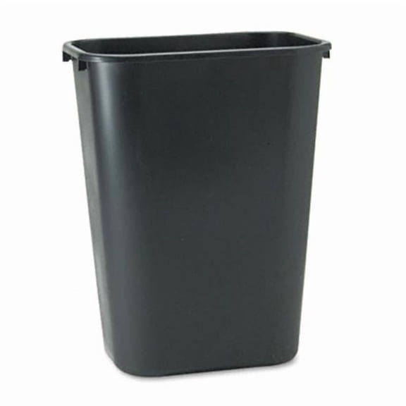 Soft Molded Plastic Wastebasket Rectangular 10 1/4 gal Black