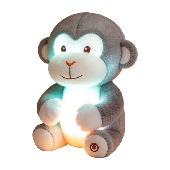 Soft Monkey Doll With LED Light, Cuddly Polyester Fabric, Resilient PP Cotton Filling, Relaxing Bedside Plush, Home Disp