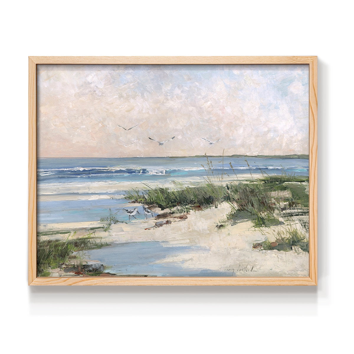 Soft Morning Sea by Sally Swatland - Restickable Framed Giclée Print