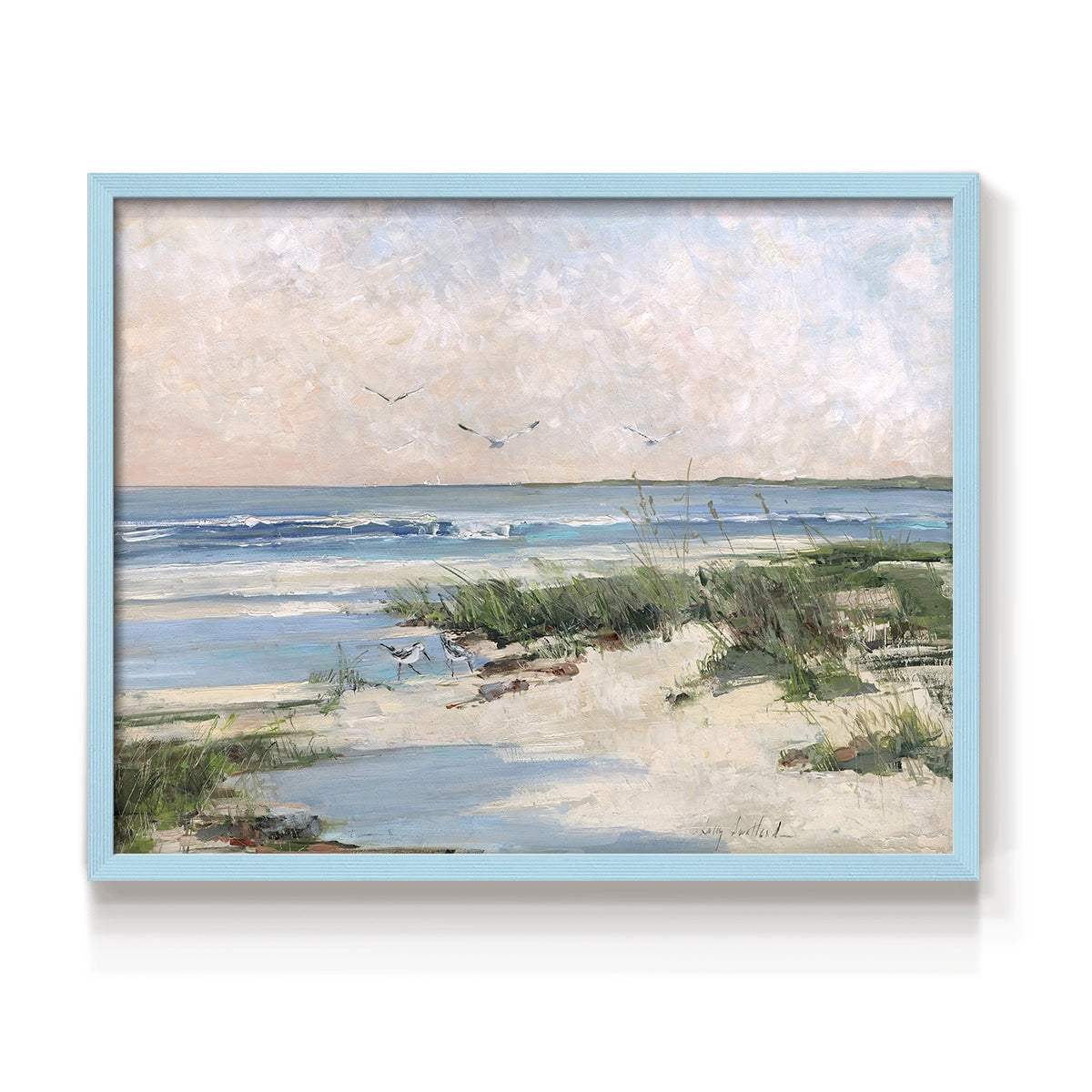 Soft Morning Sea by Sally Swatland - Restickable Framed Giclée Print