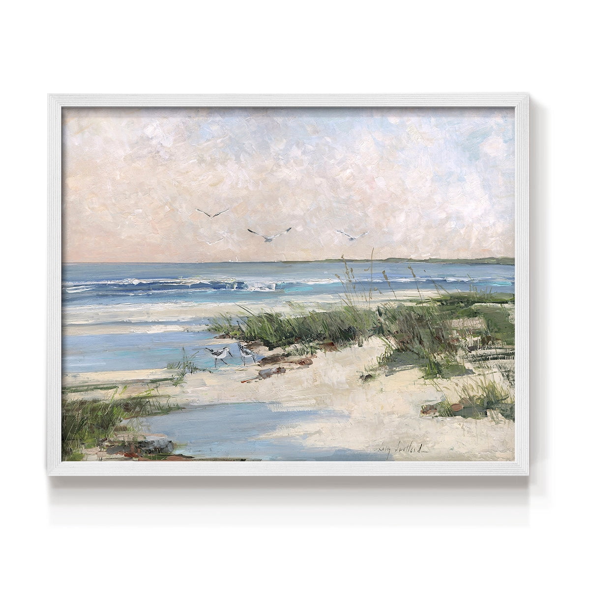 Soft Morning Sea by Sally Swatland - Restickable Framed Giclée Print