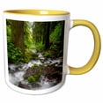 thumbnail image 1 of 3drose, Soft Moving Stream Through a Canyon of Forest, 11oz Two-tone Yellow Mug, 1 of 6