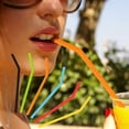 thumbnail image 1 of Soft Multipurpose Silicone Straws 6-Piece Set, Reusable Colorful Curved Tubes, Flexible and Durable,Environmentally Friendly, Ideal for Juices, Milk, and Smoothies, Sustainable Alternative, 1 of 6