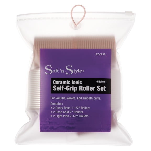 Soft N Style Self-Grip Roller Set, Ceramic & Ionic - 6 pc. #EZ-DLX6