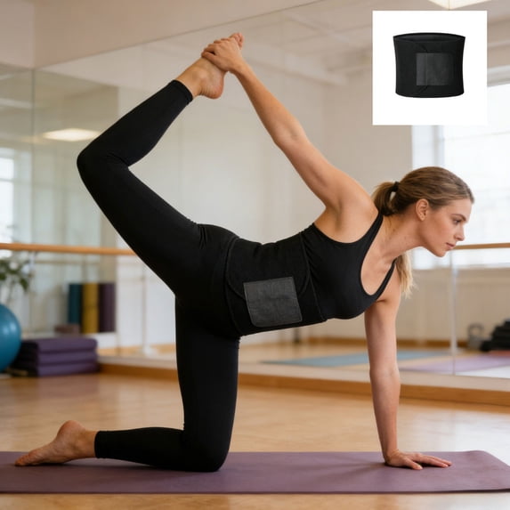 Soft Neoprene Waist Trimmer Belt, Wide Adjustable Hook‑and‑Loop Design, Promotes Sweat Production & Abdominal Compression, Supports Lower Back