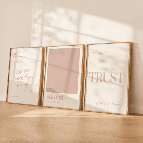 Soft Neutral Prints, Calm Bedroom Decor, Minimal Typography Set 3 , Poster Only