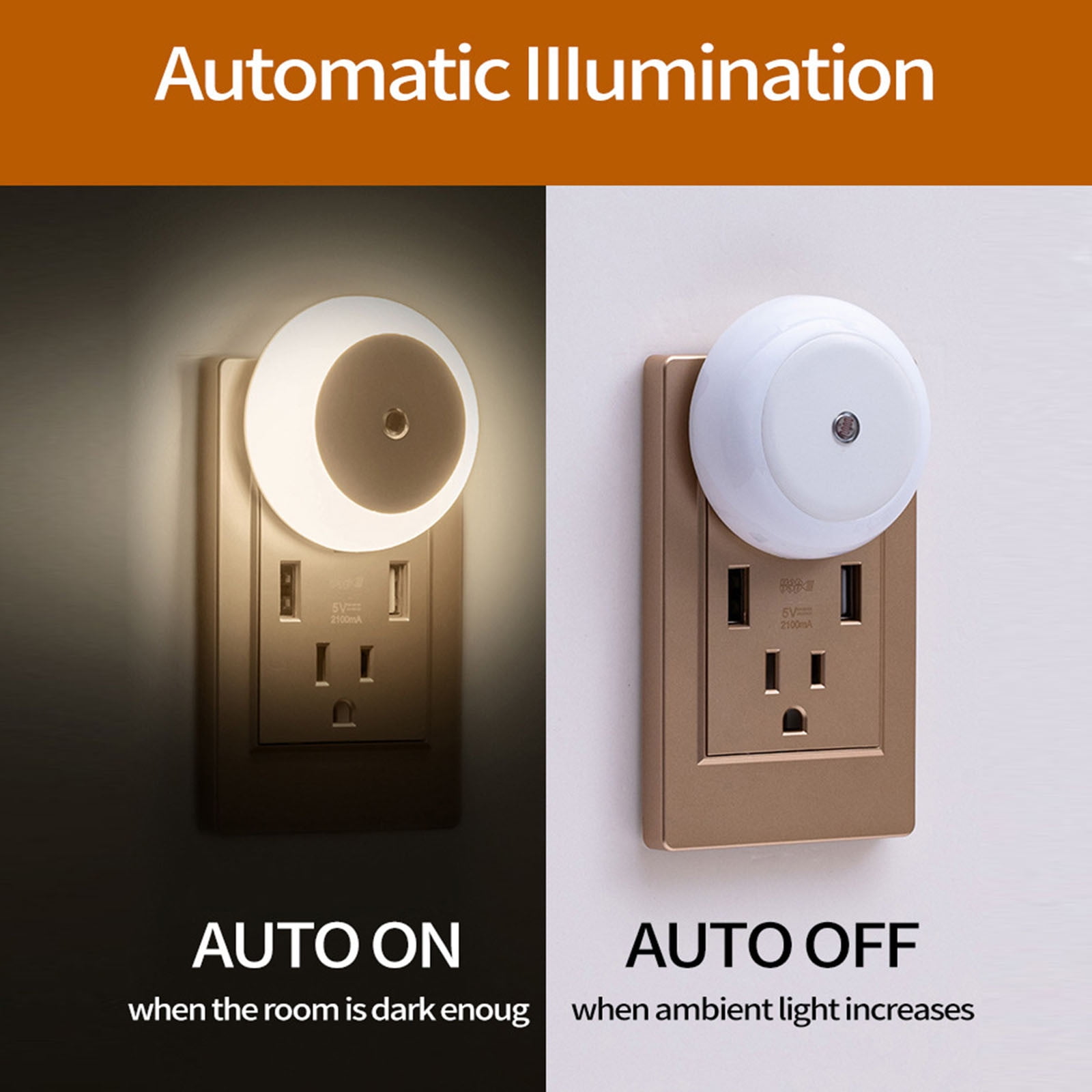 Soft Night Light Plug In Night Lights With Auto Light Sensor 0.5W