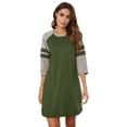 thumbnail image 1 of Soft Nightgown for Women 3/4 Sleeves - Women's Nightgown Soft Sleep Shirt Crewneck Casual Loungewear Loose Comfy NightShirts Plus Size S-XXXL, 1 of 6