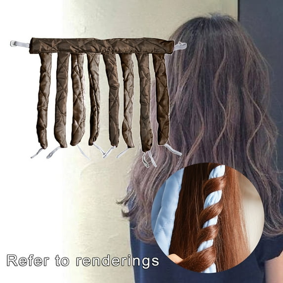 Soft No Heat Wavy Hairstyles Practical Styling Tools Hair Curling Tool Curls Ribbon Curling Rope for Sleeping - Brown