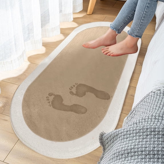 Soft Non-Slip Plush Bedroom Rug for Living Room and Bathroom – Thick Velvet Fleece Mat with Water Absorption and Washable Comfort Runner