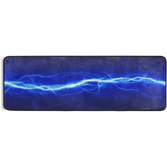 Soft Non-Slip Washable Carpet 24 * 72In Runner Rug High-Density Space Elastic Kitchen Relieve Foot Pressure Bathroom Entrance (6 PCS of Non-Slip Stickers)-Thunder Lightning Home Decor Gifts