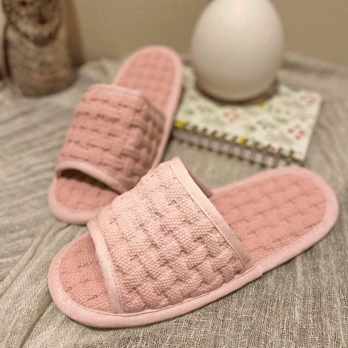 ローブドフルール Waffle weave zip swim wear ピンク Waffle weave zip swim wear(GL2608)