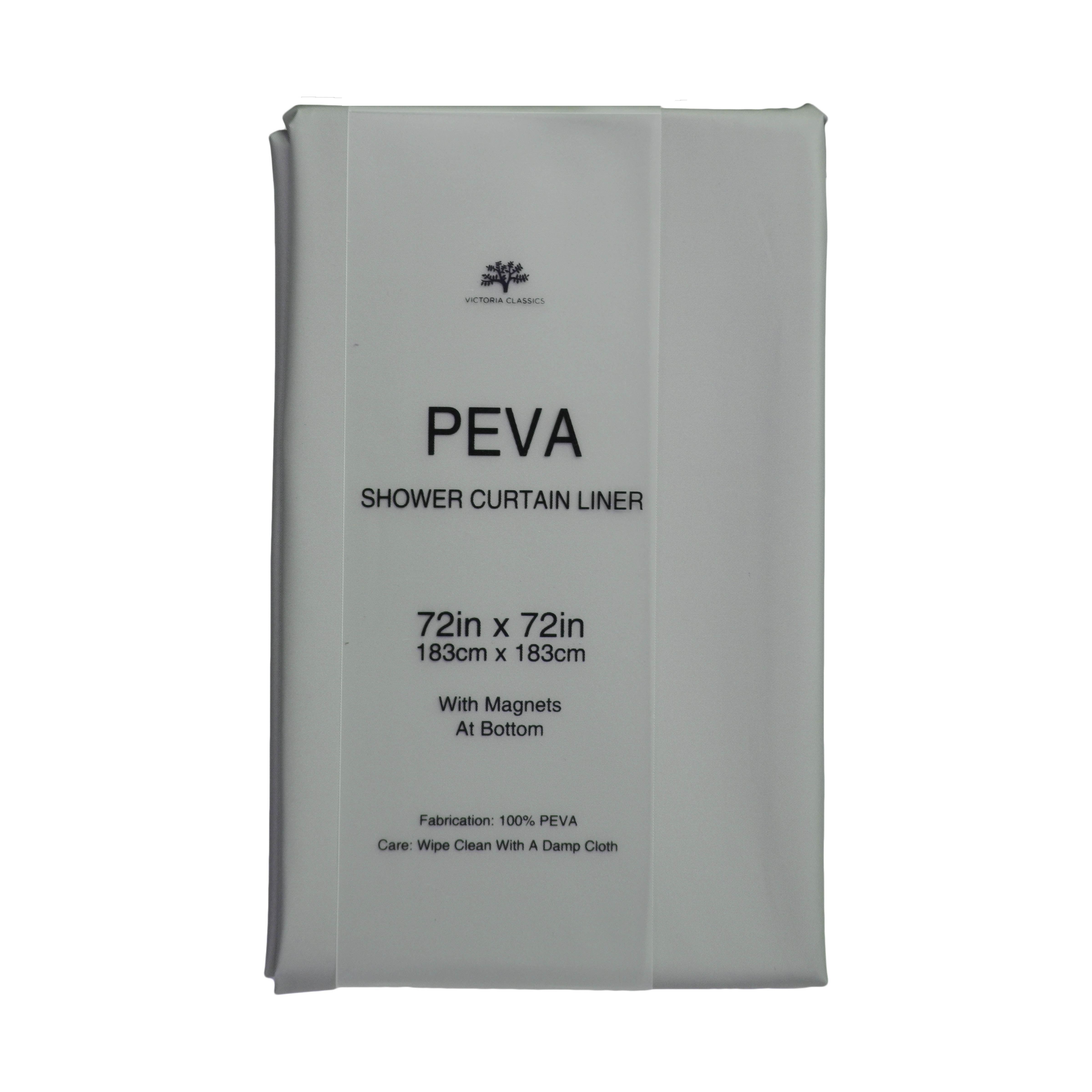 Soft NonToxic PEVA Shower Curtain Liner with and Metal