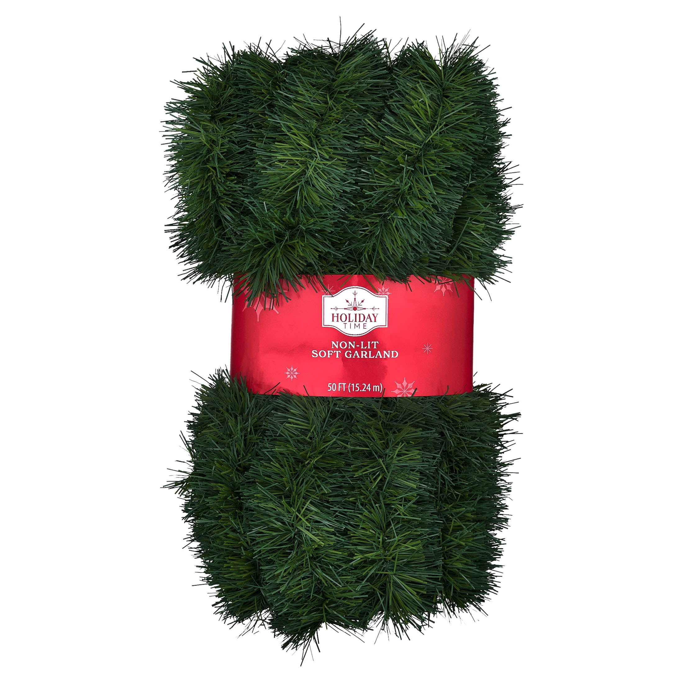 Soft Evergreen Unlit Artificial Christmas Garland, Green, 50', by Holiday Time