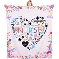 thumbnail image 1 of Soft Nurse Blanket for Women - Cozy Graduation Gift for Nurses, Heart Pattern Design, Ultra Plush Blanket, 60" x 50" Large Size, 1 of 6