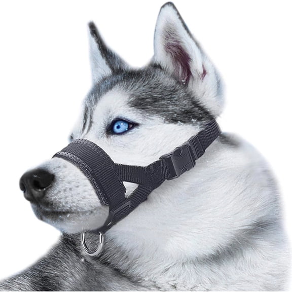 Soft Nylon Dog Muzzle Anti Barking Training Pet Mouth Mask Harness For Small Large Dogs Prevent From Biting, Adjustable Loop