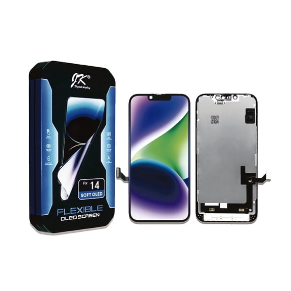 Soft OLED Screen Replacement kit (Non-LCD) For iPhone 14, 6.1-inch Full HD Retina Display, With Face ID Touchscreen Digitizer Frame Assembly.