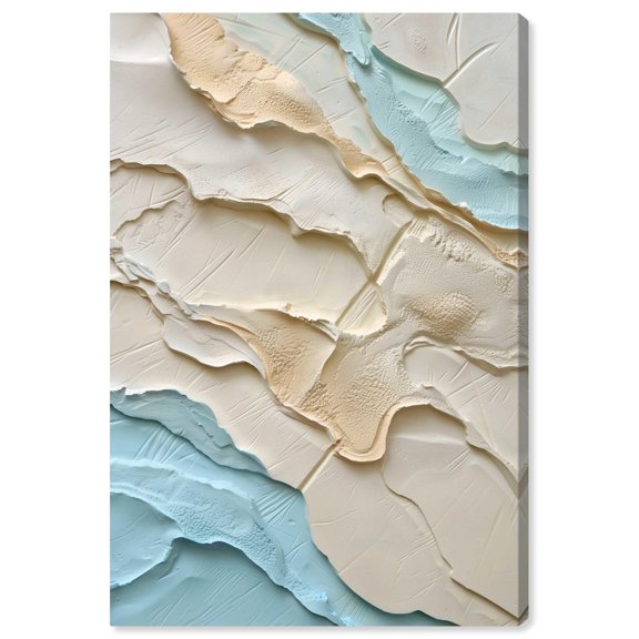 Soft Ocean Sand Canvas Elegant Abstracts by Art Remedy, Gallery Wrapped, 24" x 36"