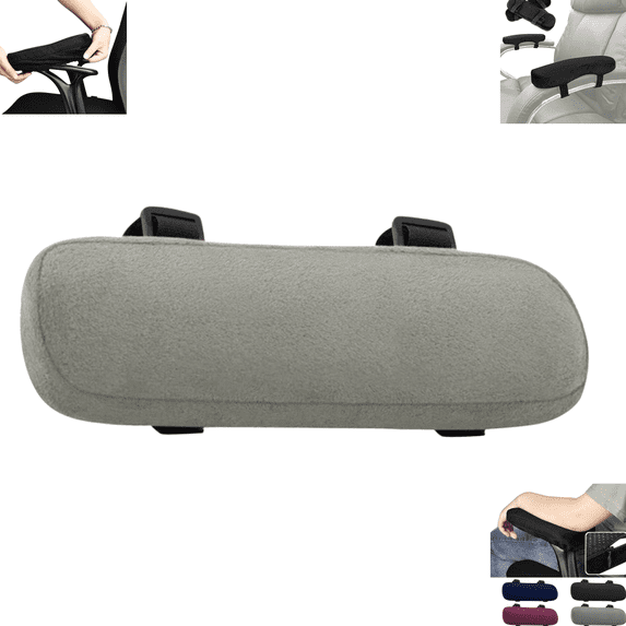 Soft Office Chair Armrest Cushion Pad, Adjustable Detachable Arm Rest Pillow Comfort Elbow Support for Home Desk & Gaming Chair