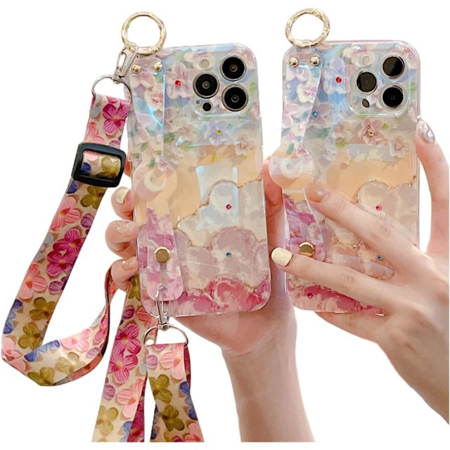 Soft Oil Painting Flowers Bracket Phone Case for Samsung Galaxy A04 S E