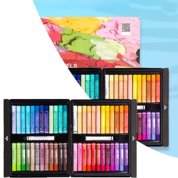 Soft Oil Pastels Set,12 Count Vibrant Drawing Chalk Pastels for Art Supplies,Blending,Painting,Sketching for Artists,Beginners,D,48 Colors