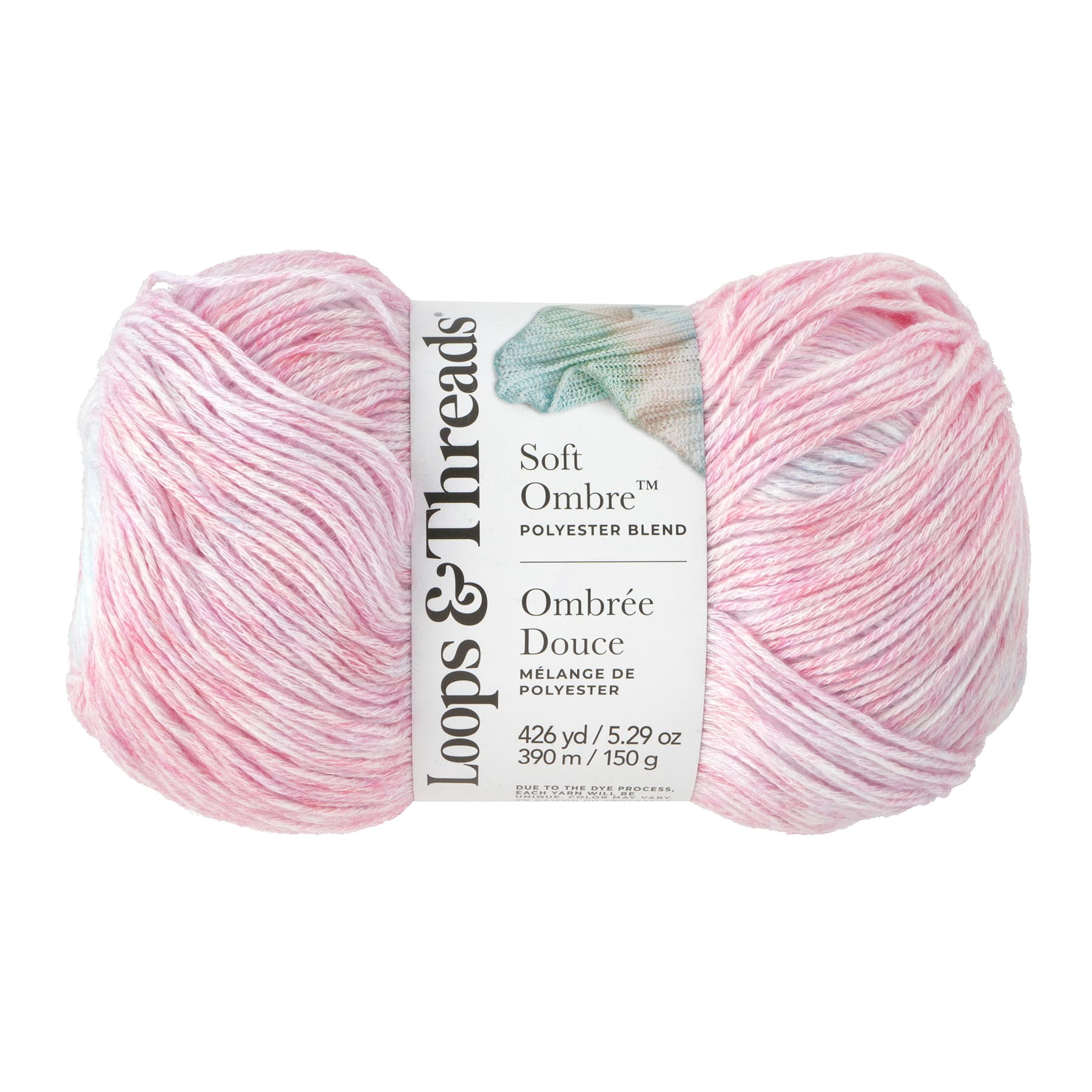 Loops & Threads Soft Ombre Yarn - Light (3) Polyester Acrylic Blend ...