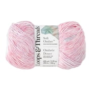 Loops & Threads Soft Ombre Yarn - Light 3 Polyester Acrylic Blend, Soft Gradient Yarn for Knitting & Crochet Blankets, Hats, Shawls & Accessories, 426 yd / 5.29 oz Skein, 6 Pack