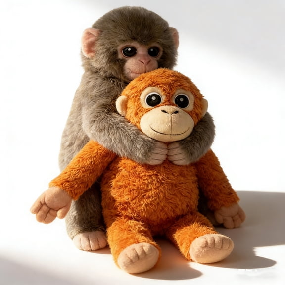 Soft Orangutan Monkey Plush Toy, Cuddly Stuffed Animal for Kids & Pet Snuggle Companion