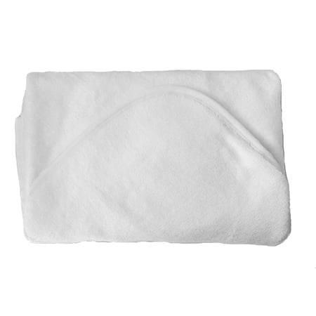Soft Organic Baby Hooded Towel - Solid White, Large