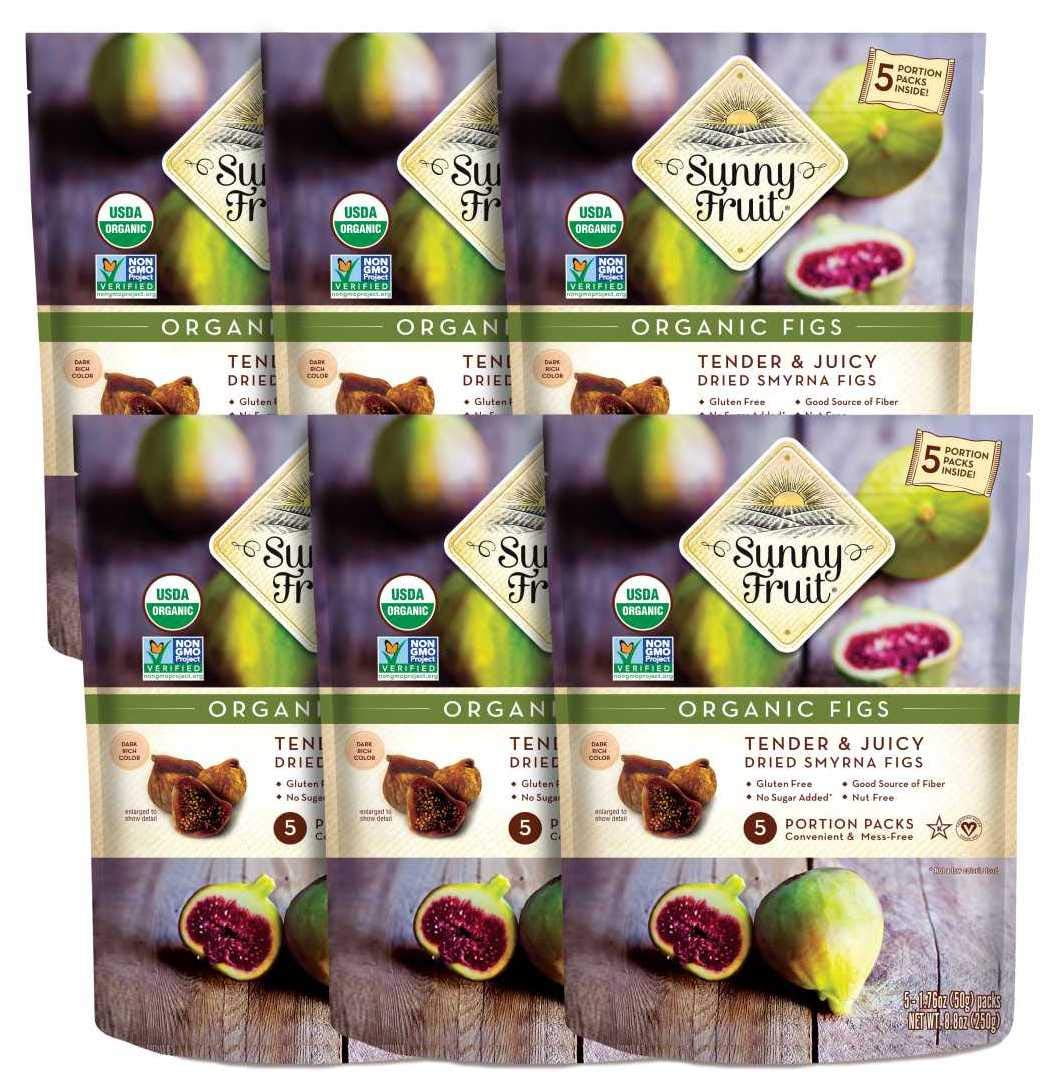 Soft Organic Turkish Dried Figs 6 Bags (30 Individual Portion Packs