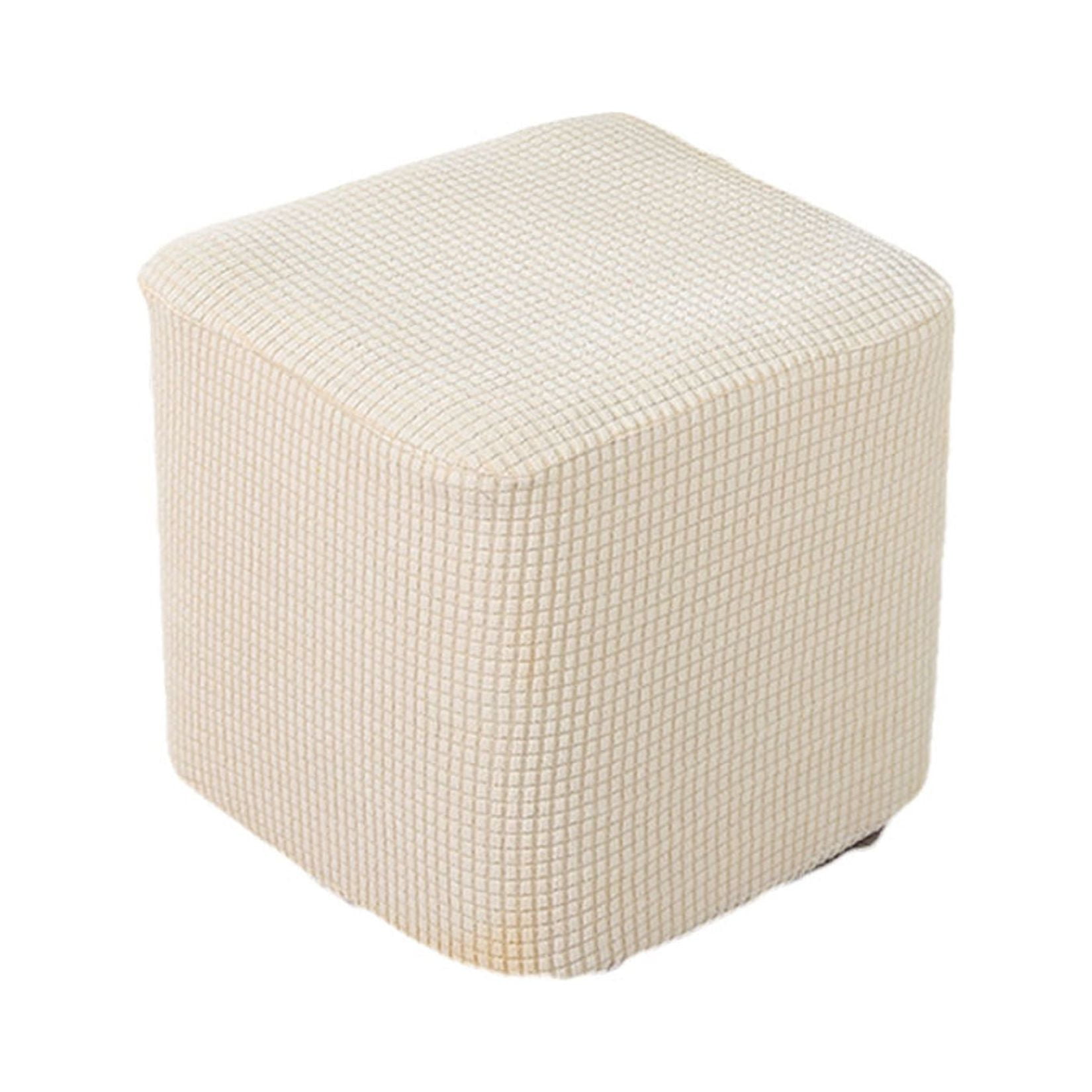 Soft Ottoman Cover Square, High Elastic Ottoman Covers Slipcover