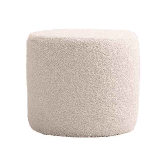 Soft Ottoman Pouf - Comfort Foam Foot Rest for Living Room, Desk, Couch White