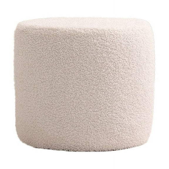 Soft Ottoman Pouf - Comfort Foam Foot Rest for Living Room, Desk, Couch White