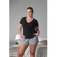 thumbnail image 1 of Cherryloom Women's V-Neck Short Sleeve Sleepwear Set, Black, Gray (2-Pack), 1 of 3