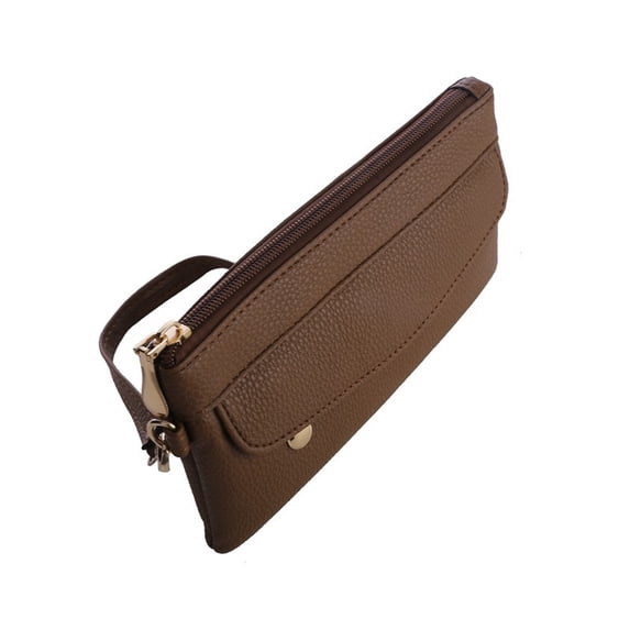 Soft PU Clutches, Simple Hand Strap Purses for Women Daily Commute and Grocery Shopping Portable Minimalist Fashion Travel Handbags 8x4 Inches