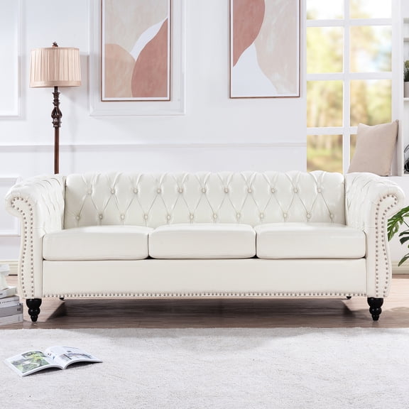 Soft PU Leather, 19.29" Seat Height - Even Back Stress Design - Dining Room Adjacent - Durable Wood Legs