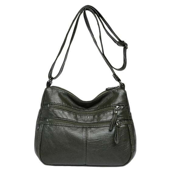 Soft PU Leather Handbag Women Crossbody Multi Pocket Waterproof Shoulder
