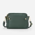 thumbnail image 1 of Soft PU Leather Messenger bag Totes Large Capacity Crossbody Shoulder Bag Three Layer Leather Crossbody Bags Women's Handbag Bag DARK GREEN, 1 of 8
