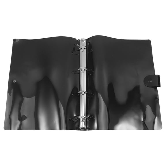 Soft PVC Snap Closure A4 4 Hole Notebook Binder Black Cover for Refillable Planner Protection