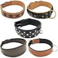 thumbnail image 1 of Soft Padded Genuine Leather Dog Collar for Medium and Large Breeds sz M: Neck 13" - 16", 1 of 5