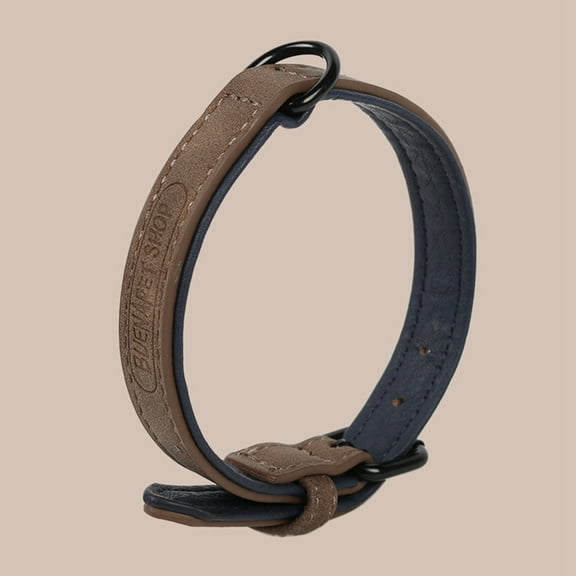 Soft Padded PU Leather Dog Collar, Breathable and Adjustable Dog Collar for Large Dogs, Comfortable for Daily Walk XL Coffee