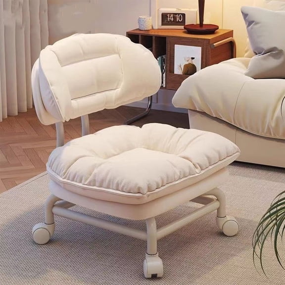Soft Padded Rolling Stool with Swivel Wheels , Low Profile Mobility Stool for Home , Kitchen , Bathroom , Pedicure , Crafting & Small Spaces – Comfortable Round Rolling Seat for Multi-Purpose