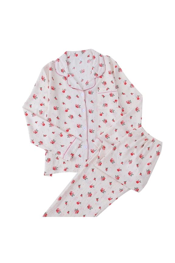 Soft Pajama Long Sleeve Comfortable Loungewear for Cozy Nights and Relaxing Sleepwear At Home,Red,L